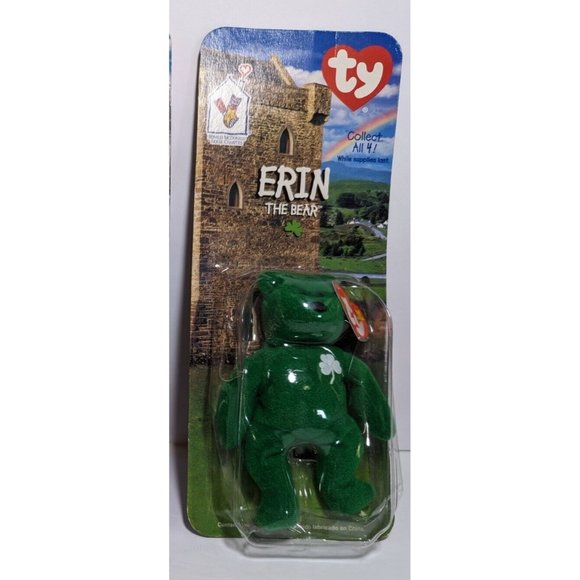 Erin The Bear -McDonald's Ty Beanie Baby With Rare Errors 1993/OAKBROOK‎ - Picture 1 of 8